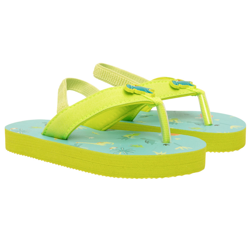 Tongs imprimé fantaisie et badge dinosaures pour bébé garçon 