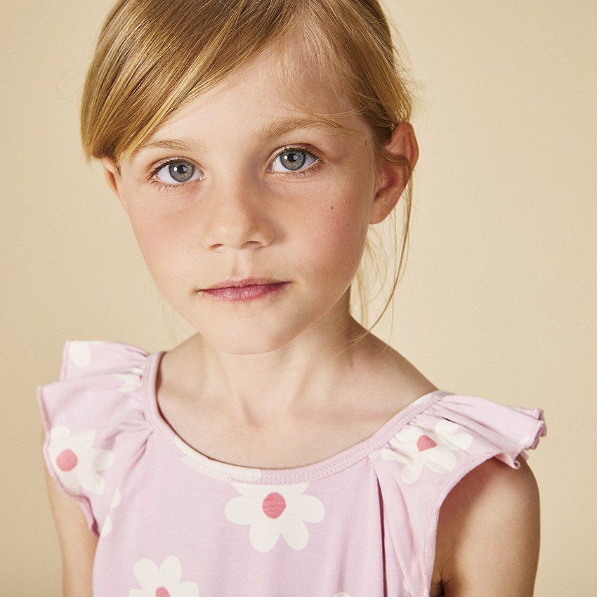 Robe imprimé fleuri avec dos ouvert pour fille 