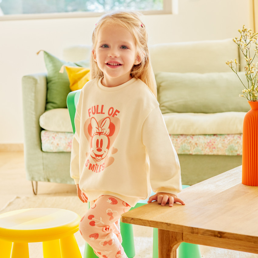 Sweatshirt met Minnie Disney print + legging voor meisjesbaby 
