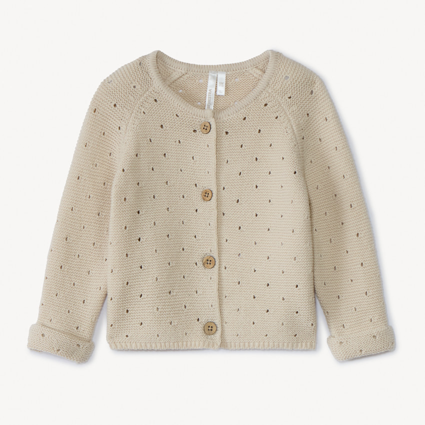 Gilet in gaasplein breimethode voor baby 