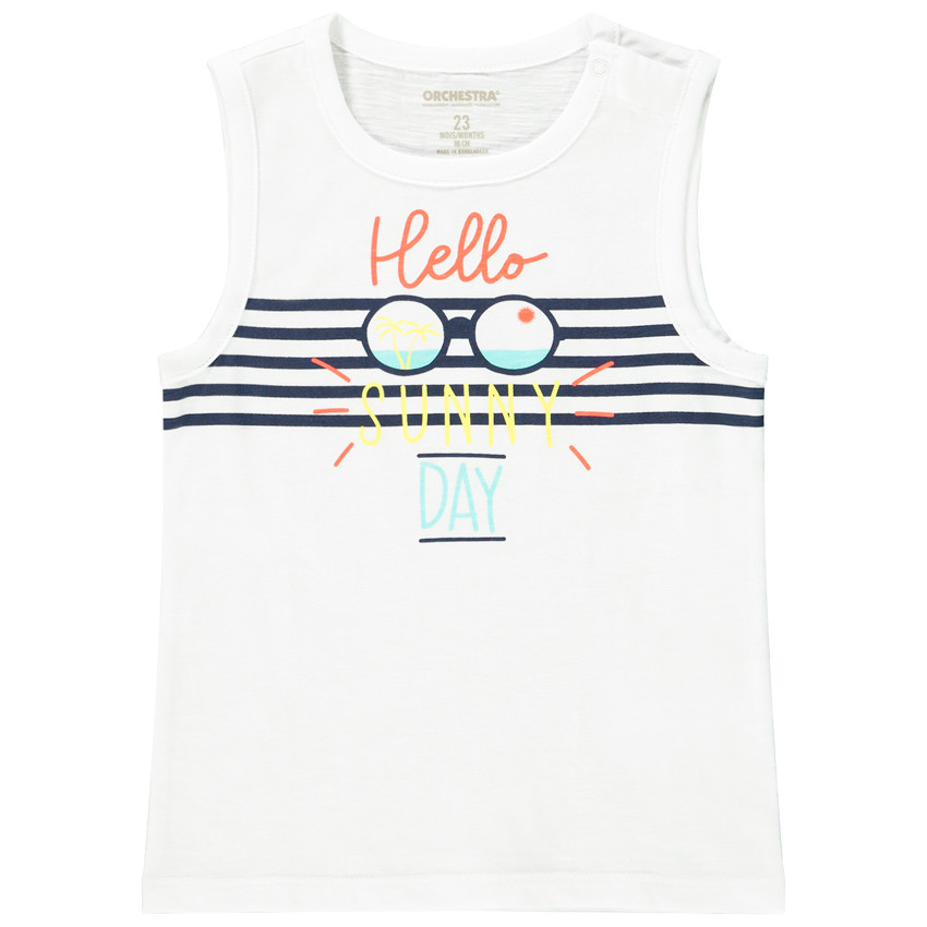 Débardeur en maille print à rayures pour bébé garçon 