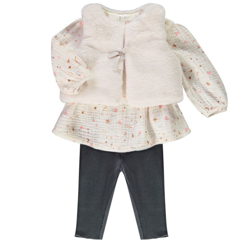 Set van 3 stuks met fantasieprint voor baby meisjes 