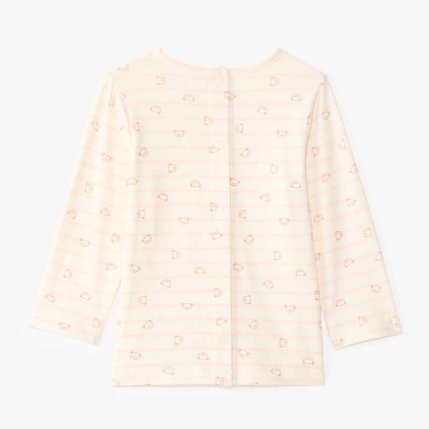 Ensemble salopette et t-shirt manches longues motifs ourson pour bébé fille 