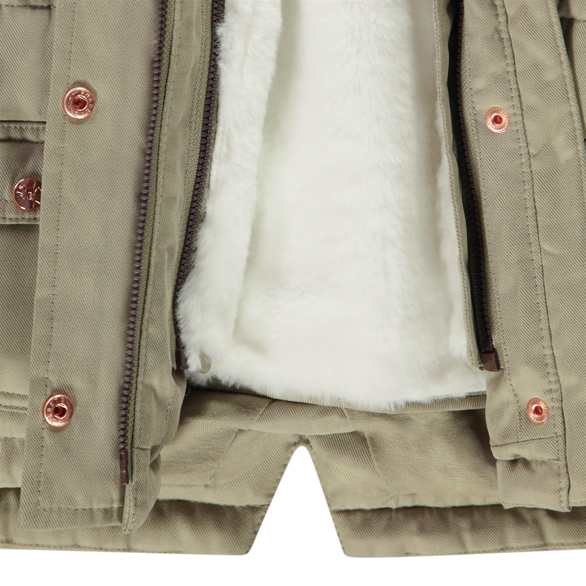 Parka Grand Froid 2-in-1 gevoerd met imitatiebont voor baby meisjes 
