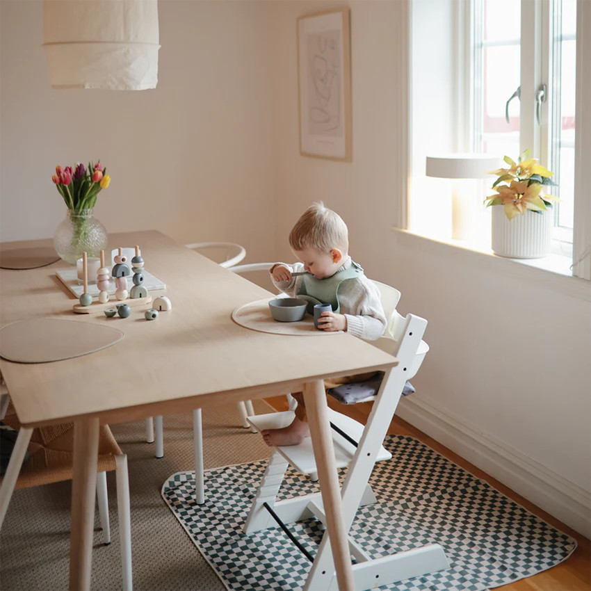 Tapis Anti-éclaboussures Splat pour Chaise haute Olive Check 