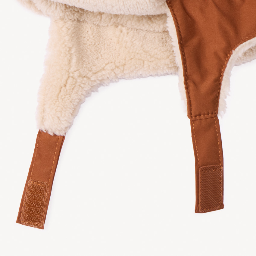 Chapka ludique ourson bi-matière pour bébé garçon 