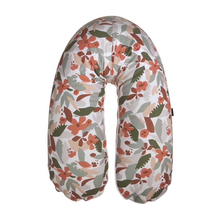 Coussin de maternité 2 en 1 en jersey doux - Rose nude/Floral 