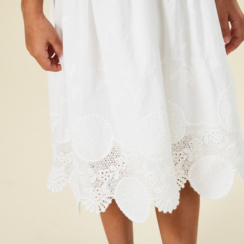 Jurk voor meisjes met Engels borduursel 