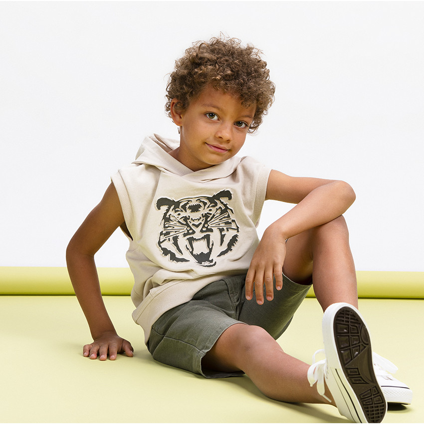 Bermuda cargo en coton et lin pour garçon 