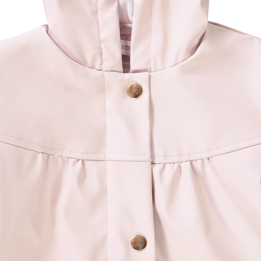 Parka gomme à capuche en polyuréthane doublée en sherpa pour fille 