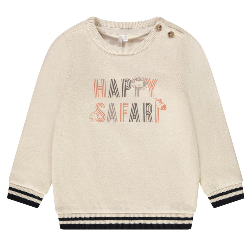 Pull en tricot print happy safari pour bébé garçon 