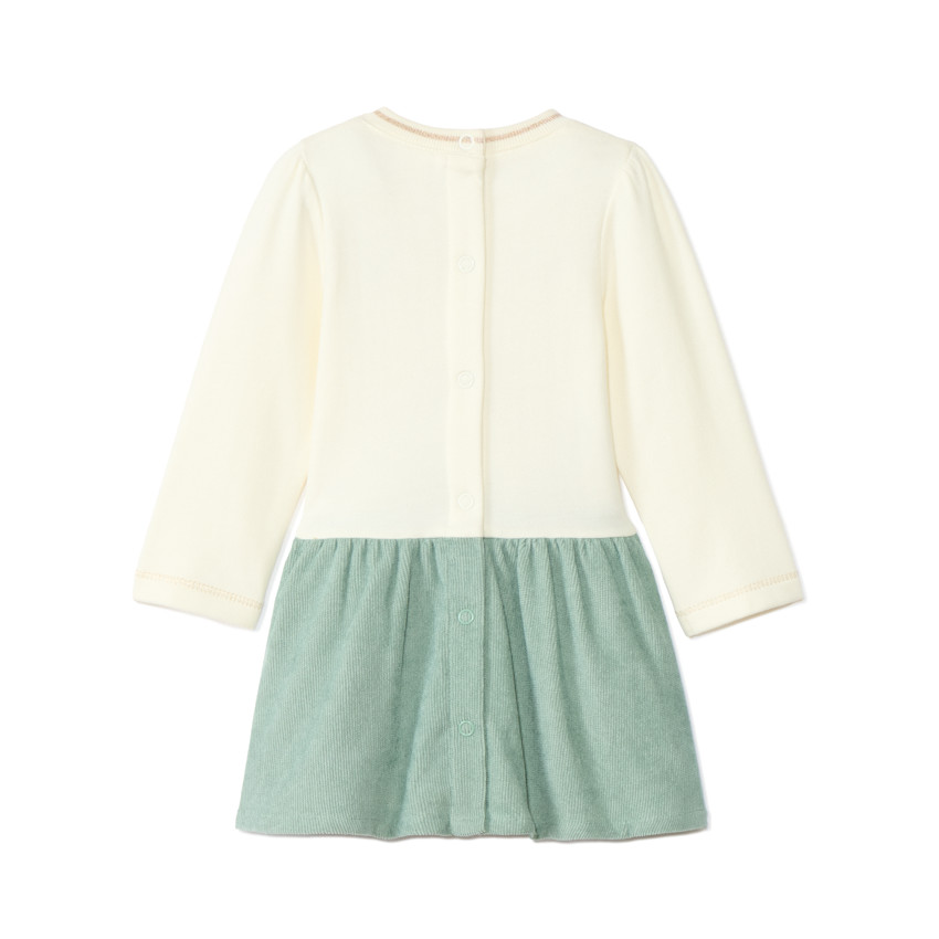 Robe manches longues effet 2 en 1 brodée pour bébé fille 