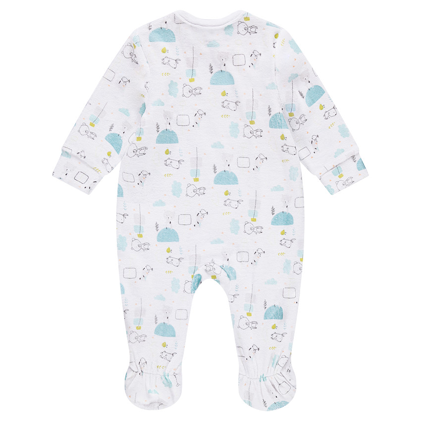 Lot avec dors-bien en velours imprimé all-over et bavoir en jersey avec lapin printé 