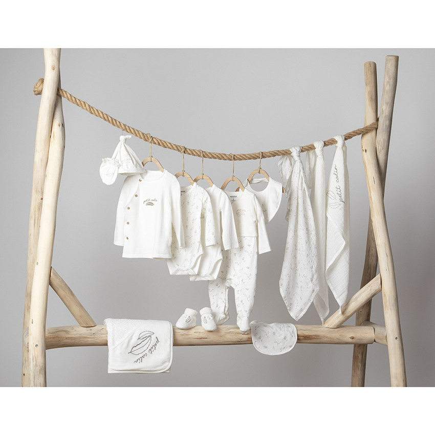 Gilet en coton boutonné à plume brodée pour bébé 