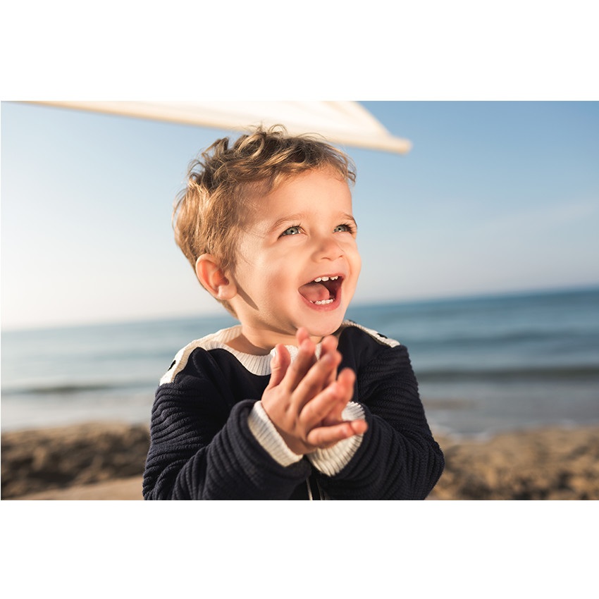 Trui van tricot matrozenmodel met patch met boot van tricot 