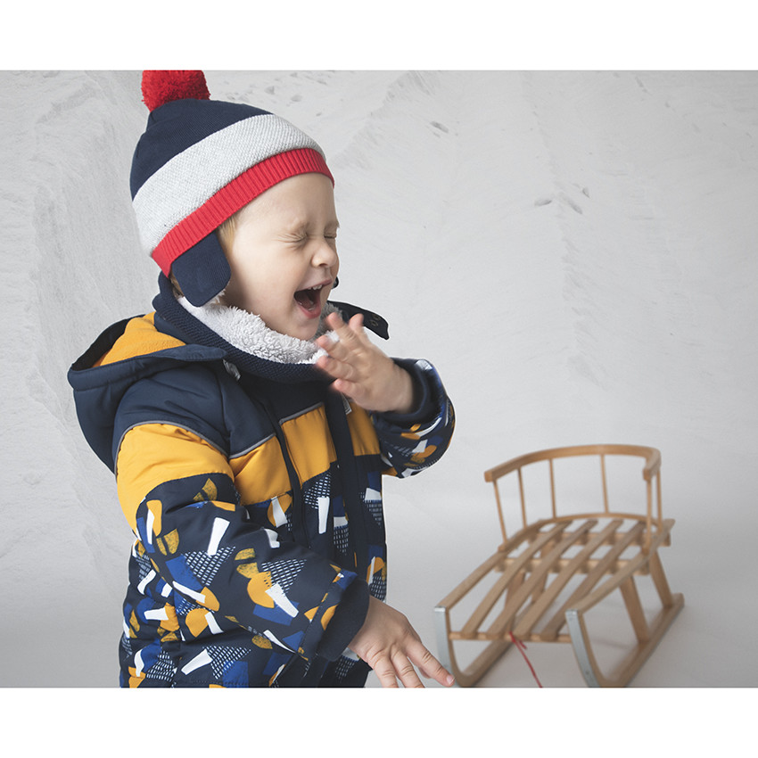 Combi-pilote de ski doublée micropolaire à motifs graphiques 