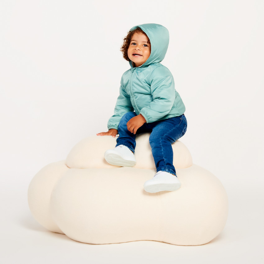 Gewatteerde ripstopparka met 50% gerecycleerd polyester voor babyjongens 