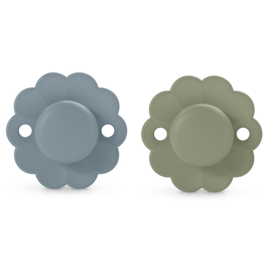 Sucette Wonder silicone Spring Lake/Hedge Green 6/18M 2pcs 
