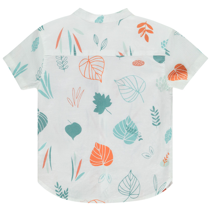 Overhemd korte mouwen met bladerenprint voor baby jongen 
