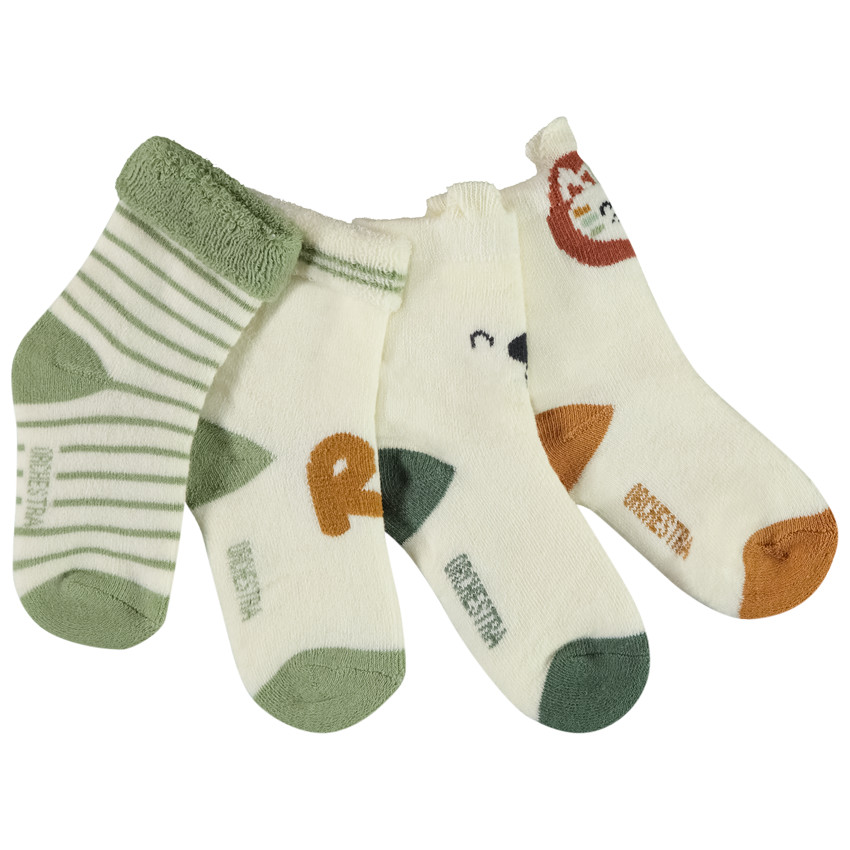 Lot de 4 paires de chaussettes fantaisie pour bébé garçon 