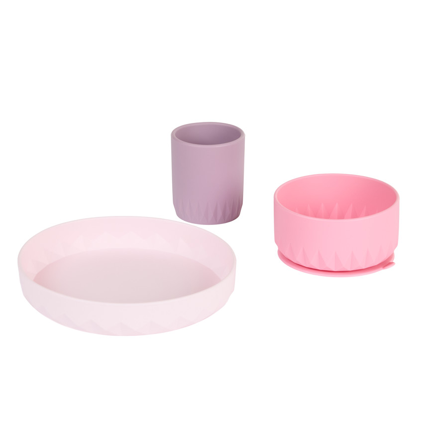 Maaltijdset 3-delig Origami van Silicoon - Lila 