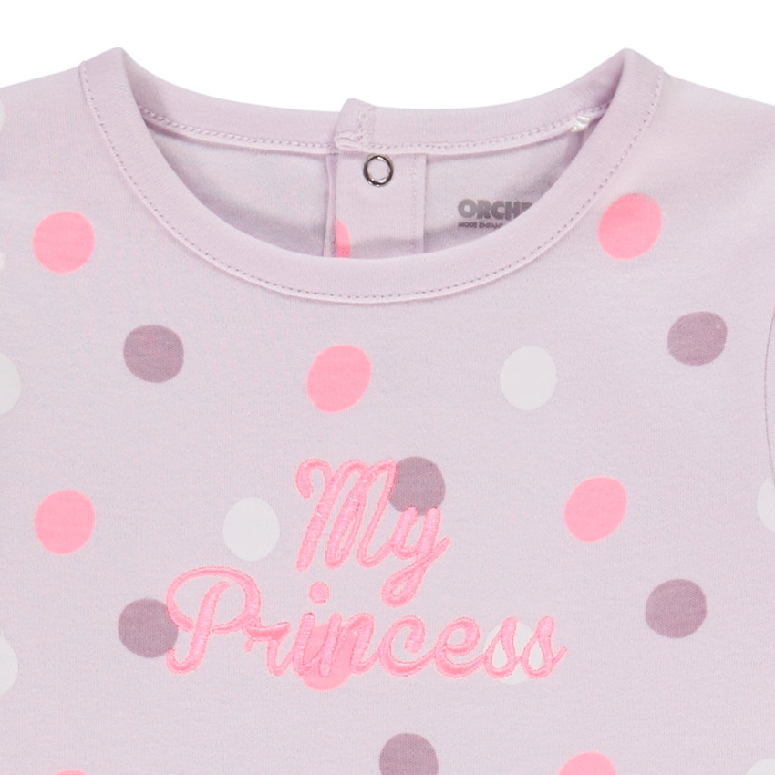 Dors-bien en coton imprimé pois pour bébé fille 