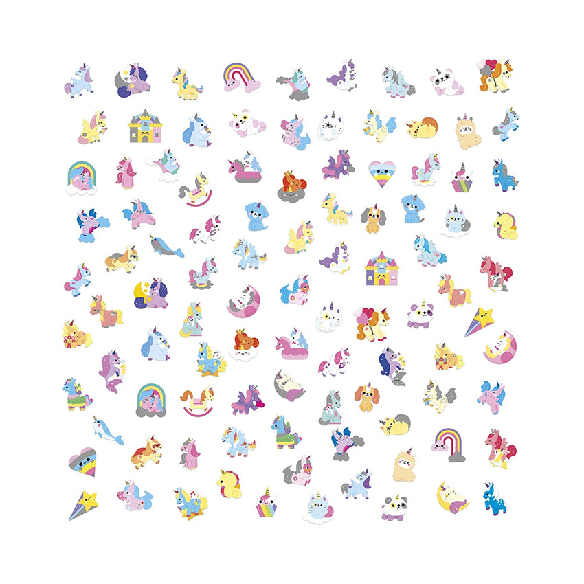 Pochette de 100 gommettes Licornes 