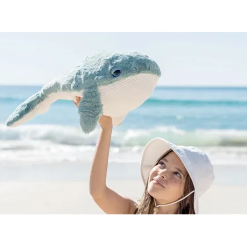 Peluche Baleine ultra douce - Bleu/blanc 52 cm 