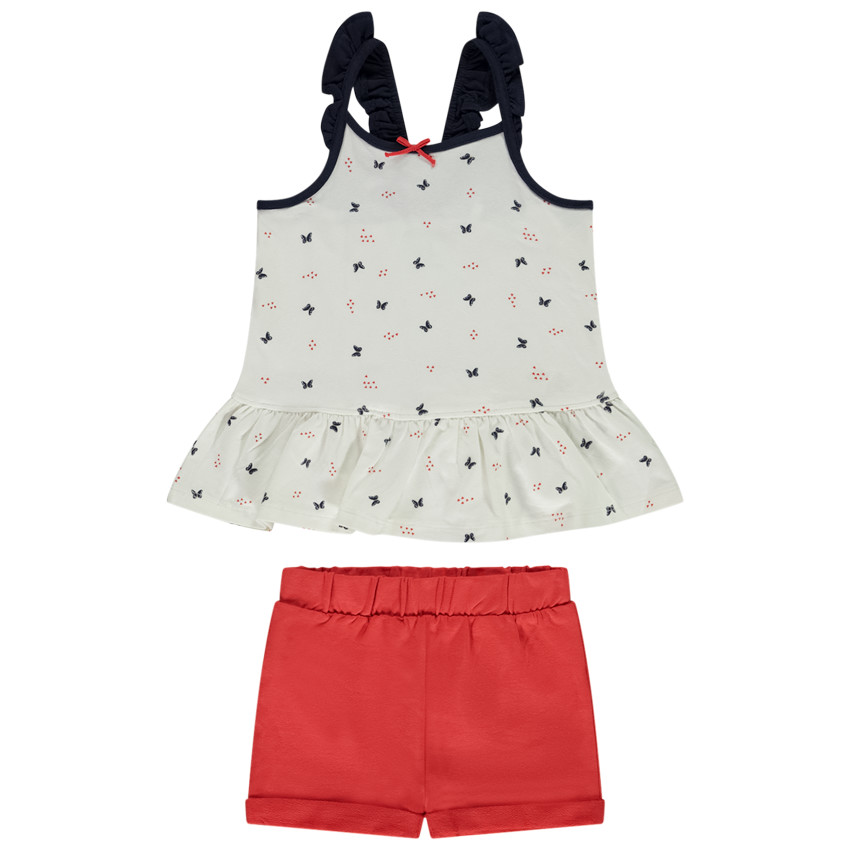 Ensemble 2 pièces imprimé papillons pour bébé fille 