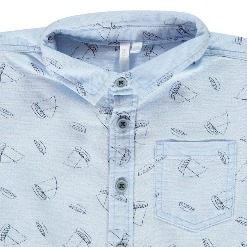 Set overhemd met bootjesprint en bermuda van stof voor baby jongen 