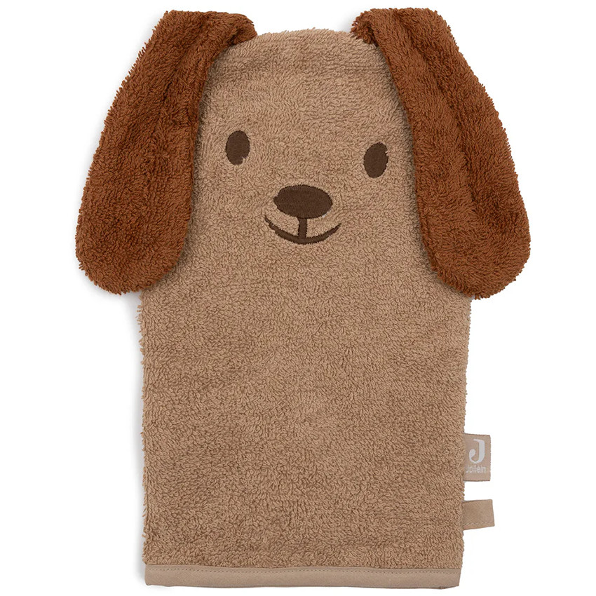Gant de toilette éponge - Diego le chien - Biscuit  