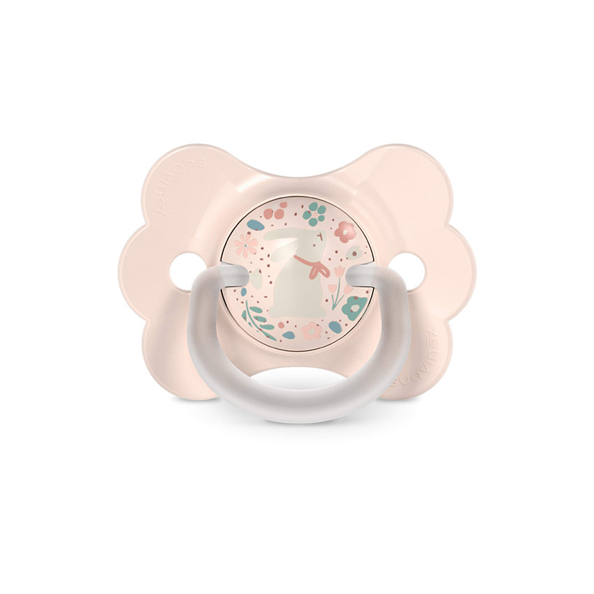 Sucette physiologique en silicone SX PRO Wonderland Butterfly 0-6 mois décorée en rose 