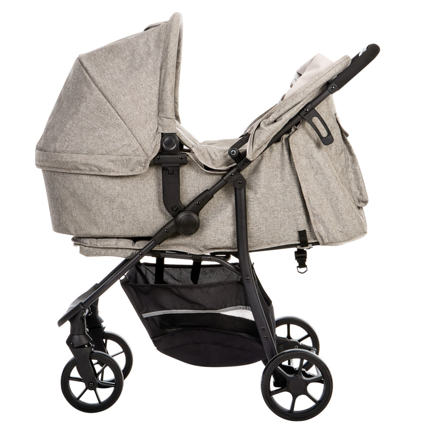 Kinderwagen trio Triade met autostoel en draagmand grijs 