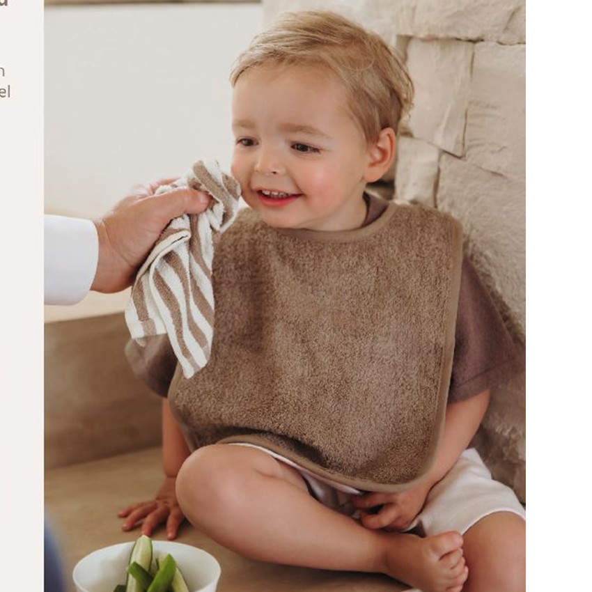 Set van 3 slabben met velcro in badstof - Natural/Soft Sand/Taupe 