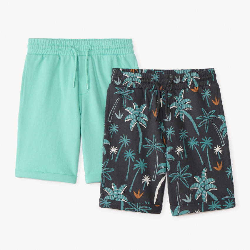 Lot de 2 bermudas en molleton fantaisie garçon 