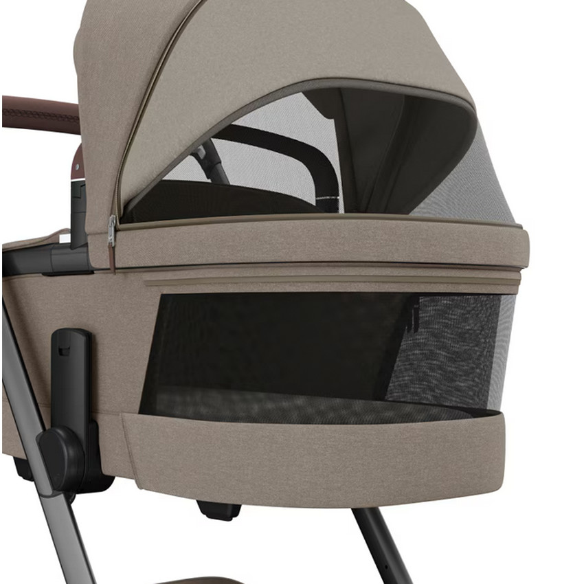 Poussette Fame + Nacelle Twillic Truffle/Brown Leather 