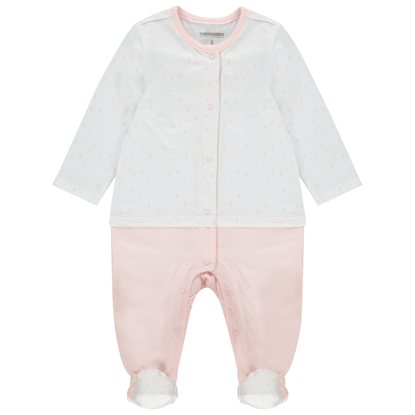 Dors-bien en coton à imprimés placés pour bébé fille 