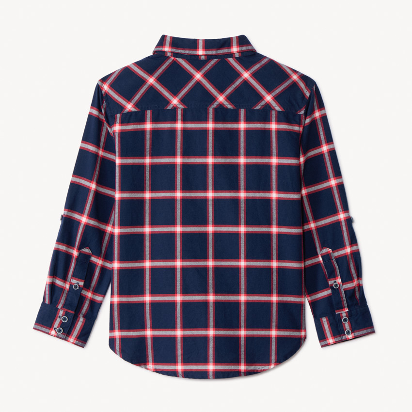 Chemise à carreaux et manches rétractables pour garçon 
