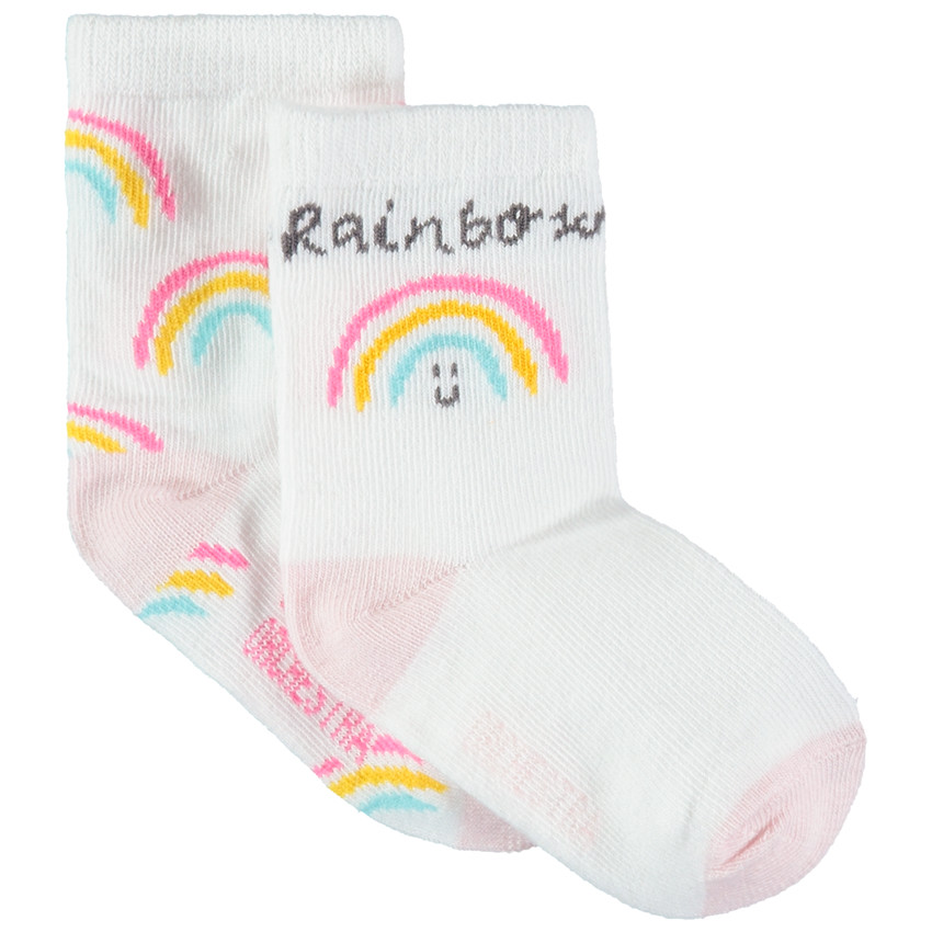 Lot de 2 paires de chaussettes motif arc-en-ciel en jacquard 