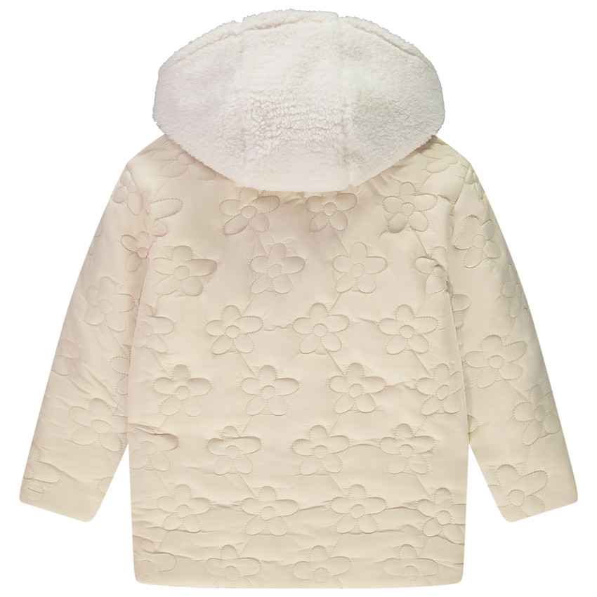 Parka réversible sherpa/fleurs matelassées pour fille 