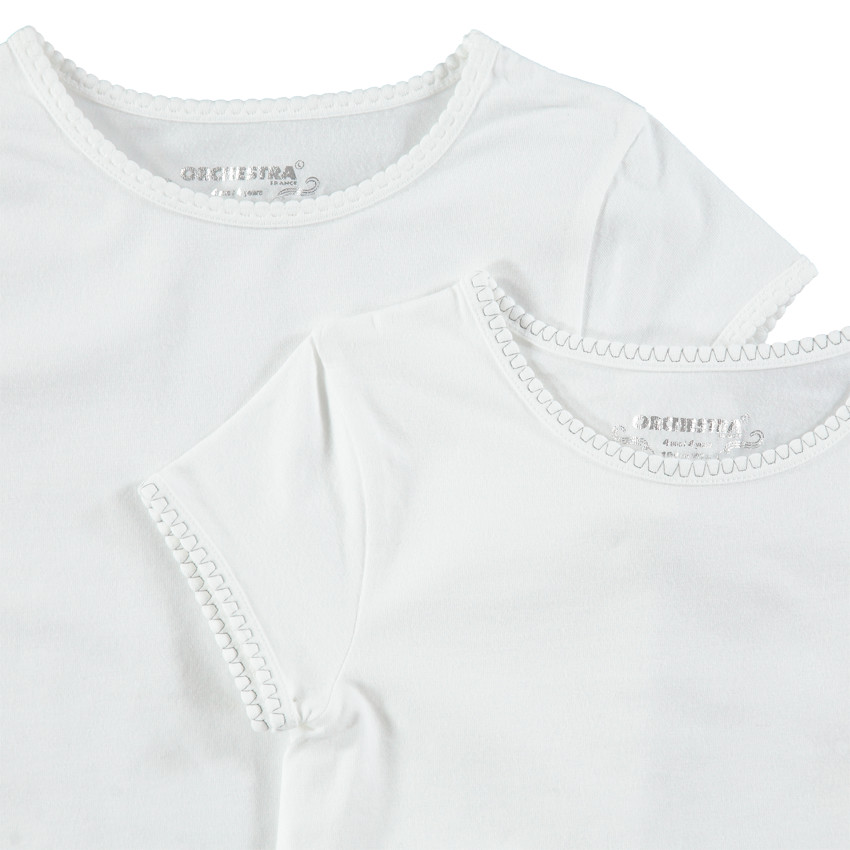 Junior - Lot de 2 maillots de corps unis en jersey avec logo printé 