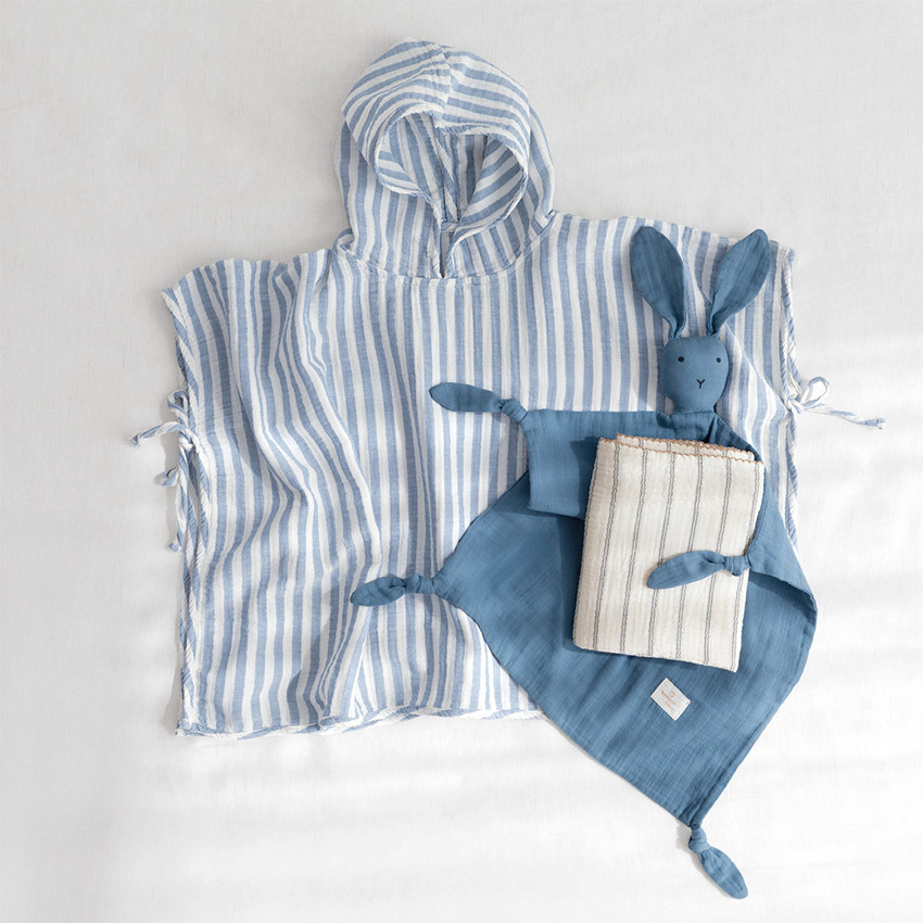Poncho de bain Gaze de coton Stripe 9/36m Wonder 