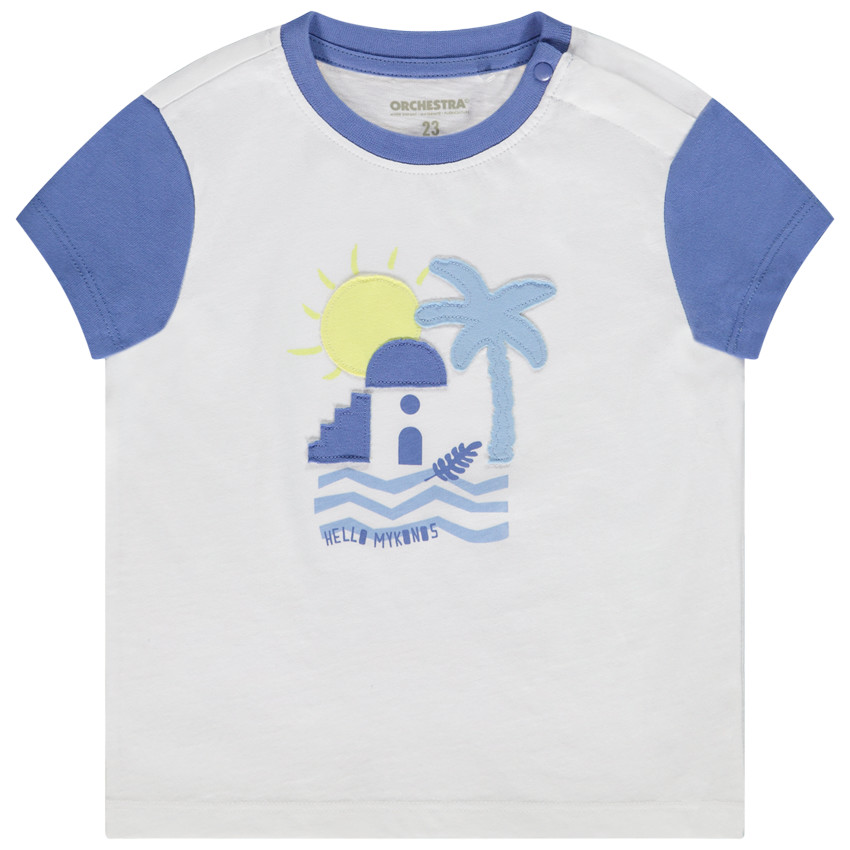 T-shirt met korte mouwen met arty patches voor babyjongen 