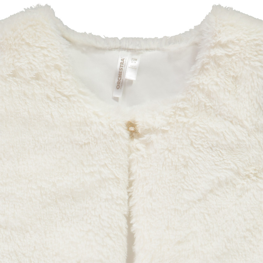 Ensemble 3 pièces avec gilet en fausse fourrure pour bébé fille 