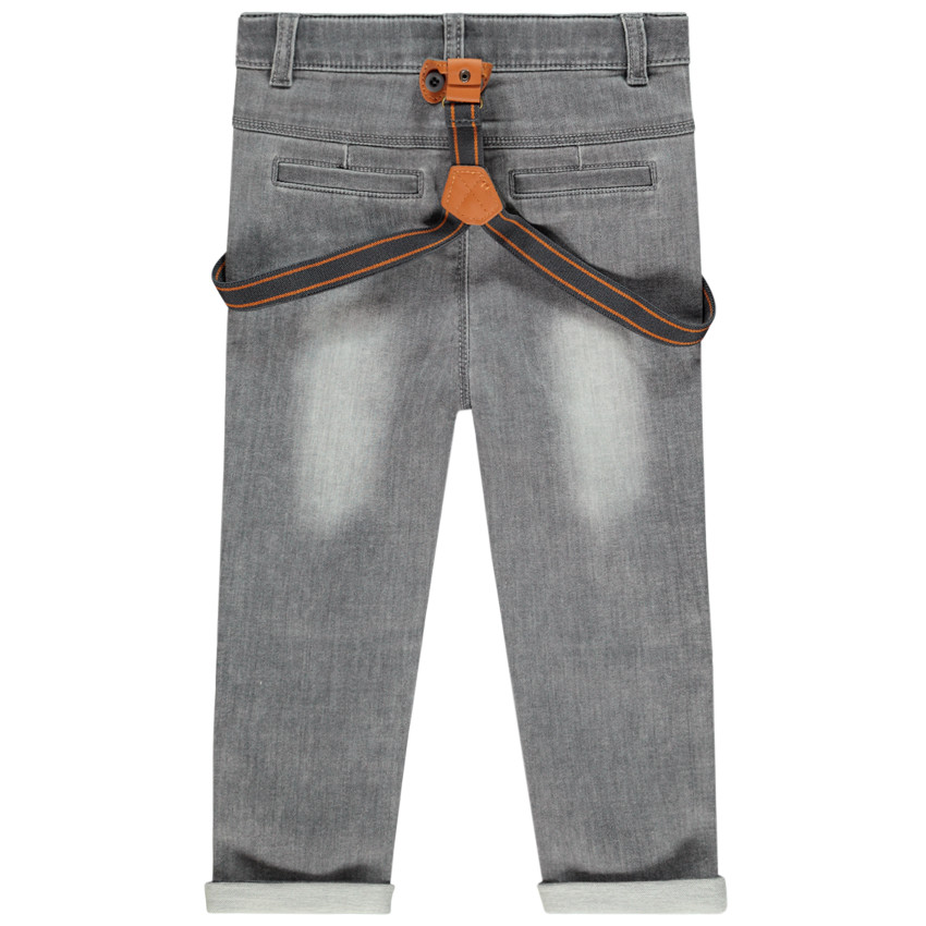 Jean à bretelles amovibles et motifs Mickey Disney pour bébé garçon 