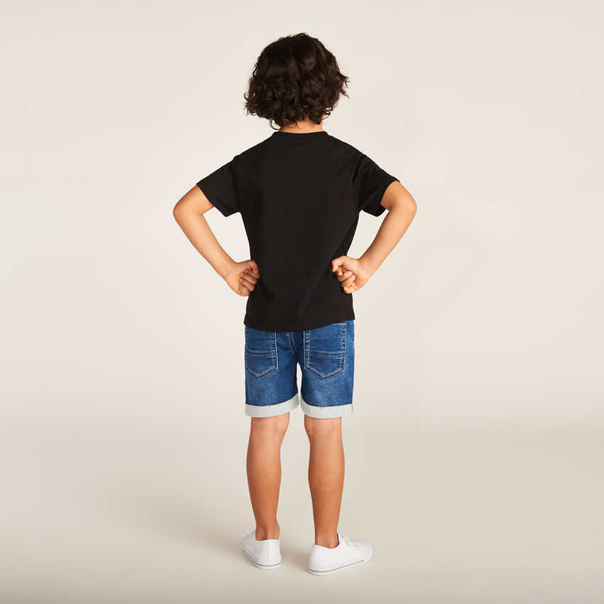 Jeans bermuda met omslag voor jongens 