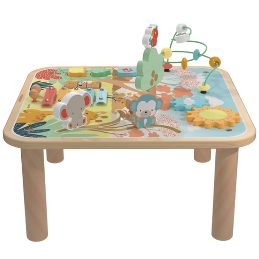 Table d'activité et d'éveil en bois Jungle 18m+ 