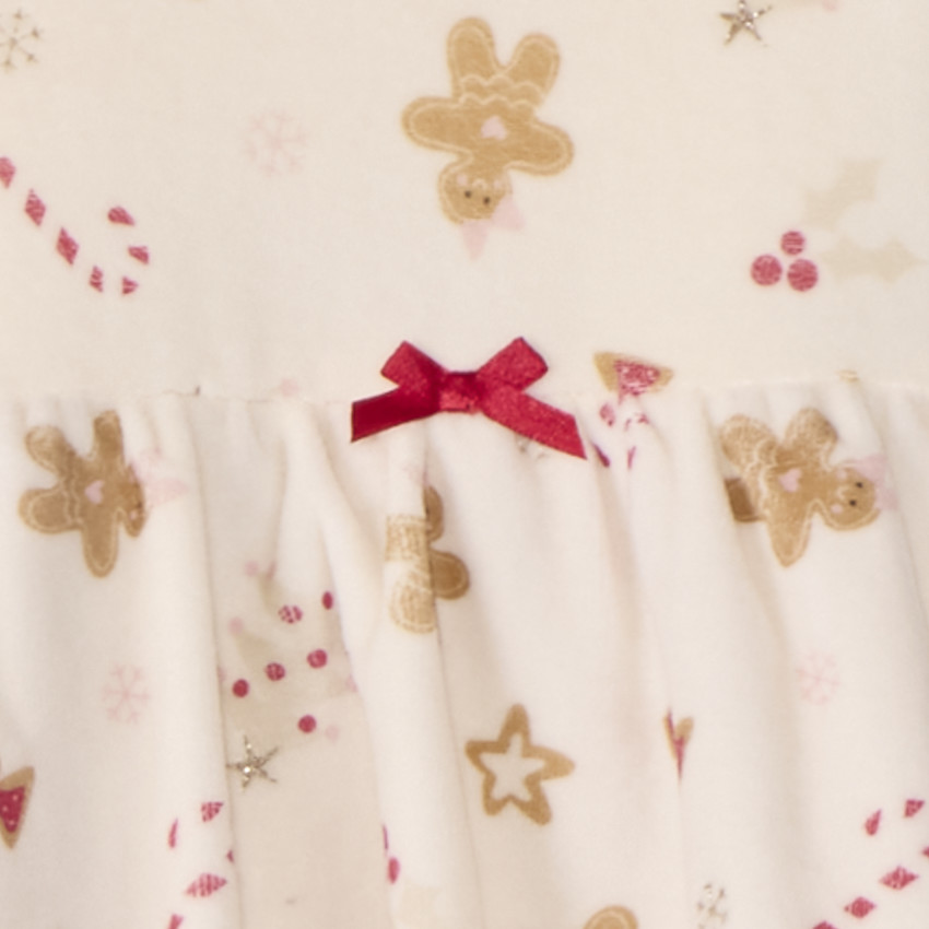 Dors-bien de Noël en velours effet 2 en 1 pour bébé fille 