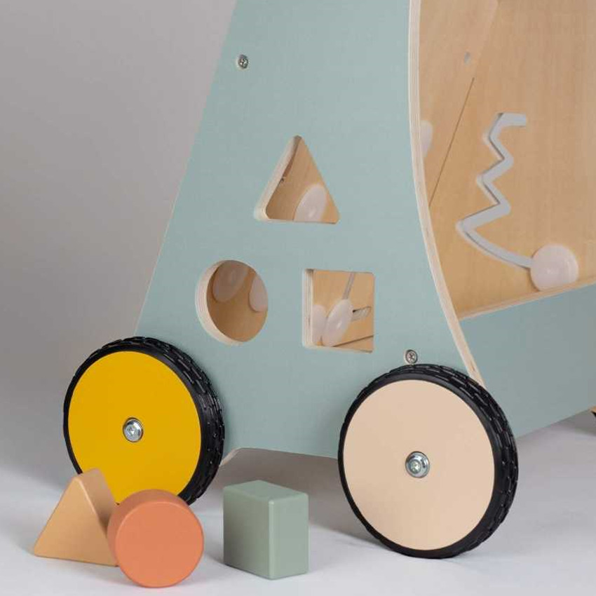 Loopwagen multi-aktiviteiten in hout - Multicolor 