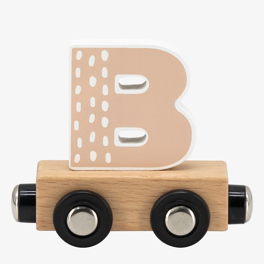 Lettre "B" en bois pour train coloré 